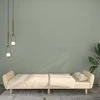 Dvivietė sofa-lova, kreminės spalvos, audinys