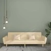 Dvivietė sofa-lova, kreminės spalvos, audinys