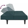 Dvivietė sofa-lova, mėlynos spalvos, aksomas