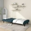 Dvivietė sofa-lova, mėlynos spalvos, aksomas