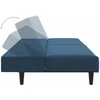 Dvivietė sofa-lova, mėlynos spalvos, aksomas