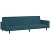 Dvivietė sofa-lova, mėlynos spalvos, aksomas