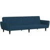 Dvivietė sofa-lova, mėlynos spalvos, aksomas