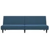 Dvivietė sofa-lova, mėlynos spalvos, aksomas