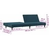 Dvivietė sofa-lova, mėlynos spalvos, aksomas