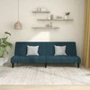 Dvivietė sofa-lova, mėlynos spalvos, aksomas