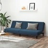 Dvivietė sofa-lova, mėlynos spalvos, aksomas