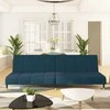 Dvivietė sofa-lova, mėlynos spalvos, aksomas