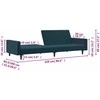 Dvivietė sofa-lova, mėlynos spalvos, aksomas