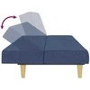 Dvivietė sofa-lova, mėlynos spalvos, audinys