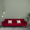 Dvivietė sofa-lova, raudonojo vyno spalvos, aksomas