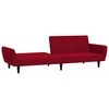 Dvivietė sofa-lova, raudonojo vyno spalvos, aksomas