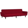 Dvivietė sofa-lova, raudonojo vyno spalvos, aksomas