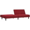 Dvivietė sofa-lova, raudonojo vyno spalvos, aksomas