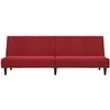 Dvivietė sofa-lova, raudonojo vyno spalvos, aksomas