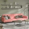 Dvivietė sofa-lova, rožinės spalvos, aksomas