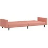 Dvivietė sofa-lova, rožinės spalvos, aksomas
