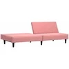 Dvivietė sofa-lova, rožinės spalvos, aksomas