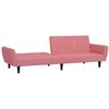 Dvivietė sofa-lova, rožinės spalvos, aksomas