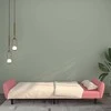 Dvivietė sofa-lova, rožinės spalvos, aksomas