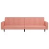 Dvivietė sofa-lova, rožinės spalvos, aksomas