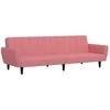 Dvivietė sofa-lova, rožinės spalvos, aksomas