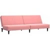 Dvivietė sofa-lova, rožinės spalvos, aksomas