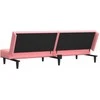Dvivietė sofa-lova, rožinės spalvos, aksomas