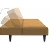 Dvivietė sofa-lova, rudos spalvos, aksomas