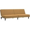 Dvivietė sofa-lova, rudos spalvos, aksomas