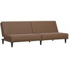 Dvivietė sofa-lova, rudos spalvos, dirbtinė oda