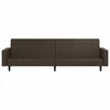 Dvivietė sofa-lova, rudos spalvos, dirbtinė oda