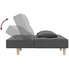 Dvivietė sofa-lova su dvejomis pagalvėmis, pilka, audinys