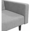 Dvivietė sofa-lova su dvejomis pagalvėmis, pilka, aksomas