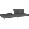 Dvivietė sofa-lova su dvejomis pagalvėmis, pilka, audinys