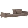 Dvivietė sofa-lova su dvejomis pagalvėmis, taupe, audinys