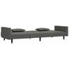 Dvivietė sofa-lova su dvejomis pagalvėmis, pilka, aksomas