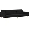 Dvivietė sofa-lova su dvejomis pagalvėmis, juoda, audinys
