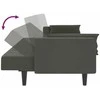 Dvivietė sofa-lova su dvejomis pagalvėmis, pilka, aksomas