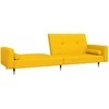 Dvivietė sofa-lova su dvejomis pagalvėmis, geltona, aksomas