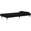 Dvivietė sofa-lova su dvejomis pagalvėmis, juoda, aksomas