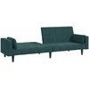 Dvivietė sofa-lova su dvejomis pagalvėmis, mėlyna, aksomas