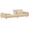 Dvivietė sofa-lova su dvejomis pagalvėmis, kreminė, audinys
