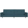 Dvivietė sofa-lova su dvejomis pagalvėmis, mėlyna, aksomas