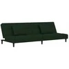 Dvivietė sofa-lova su dvejomis pagalvėmis, žalia, aksomas