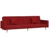 Dvivietė sofa-lova su dvejomis pagalvėmis, vyno, audinys