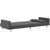 Dvivietė sofa-lova su dvejomis pagalvėmis, pilka, audinys