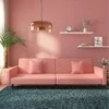 Dvivietė sofa-lova su dvejomis pagalvėmis, rožinė, aksomas