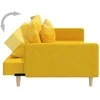Dvivietė sofa-lova su dvejomis pagalvėmis, geltona, audinys