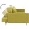 Dvivietė sofa-lova su dvejomis pagalvėmis, žalia, audinys
